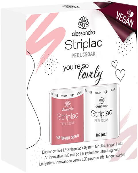 alessandro-striplac-peel-or-soak-lovely-set-vegan Striplac Peel or Soak Lovely Vegan Set =Nail Polish Flower 5 ml + Nail Polish Top Coat 5 ml